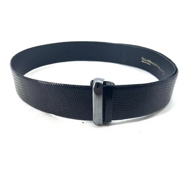 Vintage RARE Miss Ellen Ruth Levy NYC Black Python Wide Slide Belt Womens OS - Imagem 1 de 4