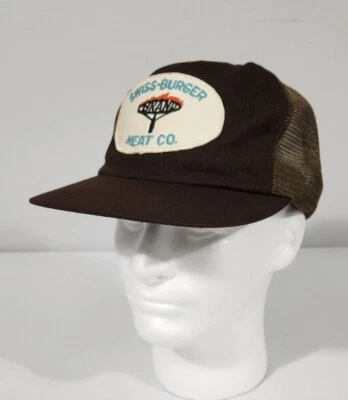 Vtg Swiss-Burger Brand Meat Company Hat Cap Patch  Snapback Made Usa - Image 1 of 4