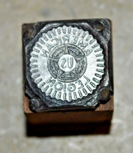 Vintage Letterpress Druckerblock - American Legion Emblem - Bild 1 von 8