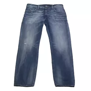 Men Diesel Thommer Jeans Size 38x32 Blue Slim Skinny Distressed 38 x 28.5 Actual - Picture 1 of 12