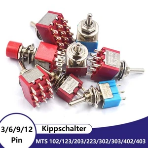 Wippschalter Leiterplatte Kippschalter Miniatur 3/6/9/12 Pin Ein-Ein Ein-Aus-Ein - Picture 1 of 31