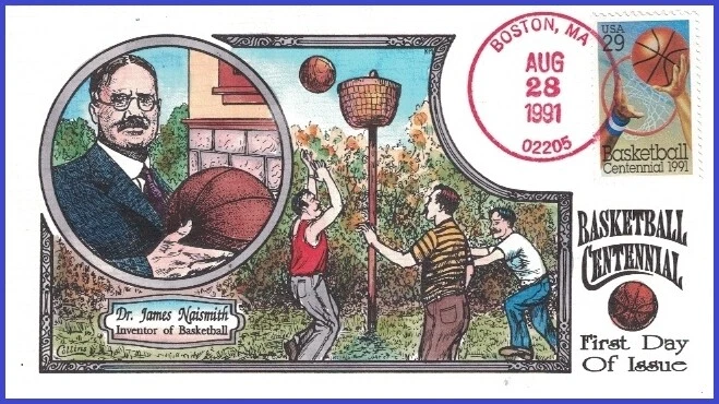 USA7 #2560 U/A COLLINS HAND PAINTED FDC   Basketball - Image 1 of 1