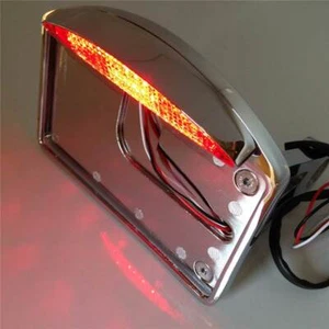 Tail Brake Side Mounted License Plate LED Light Assembly Chrome Motorcycle parts - Picture 1 of 6