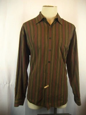 Camisa informal a rayas multicolor LS 100 % algodón Alan River para hombre talla XL Foto 1 de 4
