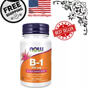 NOW Supplements, Vitamin B-1 100 Mg, Energy Production*, Nervous System Health*, - Picture 1 of 6
