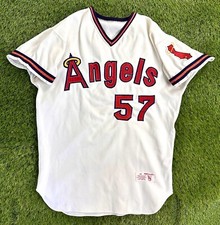 Game Worn California Angels MLB Baseball Jersey Vintage LA Anaheim Authentic 44