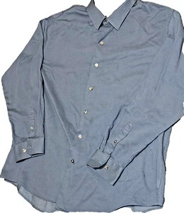 Van Heusen Men’s XXL Blue Dress Shirt 18-18.5 Collar Button Down Long Sleeve - Picture 1 of 5