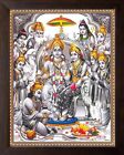 Ram Darbar & Various God Religious & Decor Picture HD Painting In Wooden Frame