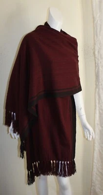 Eskandar OXBLOOD ROJO BORGOÑA Cachemira Enorme Bufanda de Seda Chal Envoltura LUJO Arte 100x28 Foto 1 de 4