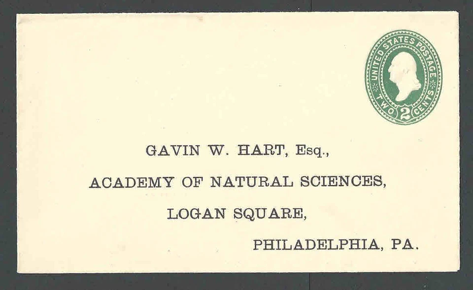 1874 U311 2c Green On White Mint Entire Die 88 Size 7 Preaddressed To Academy--- - Image 1 of 1