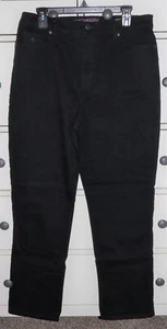 Ladies Gloria Vanderbilt Amanda Black Twill Jeans size 16 ~ 29.5" Inseam - Picture 1 of 11