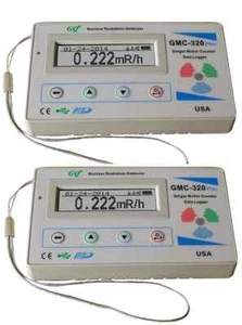 TWO GQ GMC-320+V4 Geiger Counter Radiation Detector Meter Beta Gamma X ray - Picture 1 of 9