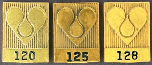 1980s Vintage Blood Center Donation Award Enamel Lapel Pin LOT 120 125 128 Pints - Picture 1 of 5
