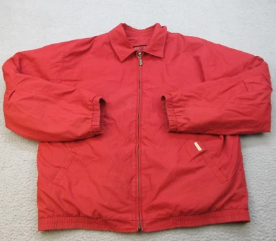 London Fog Jacket Men's Large Long Leisure Removable Liner Maroon Full Zip 90's - Image 1 of 4