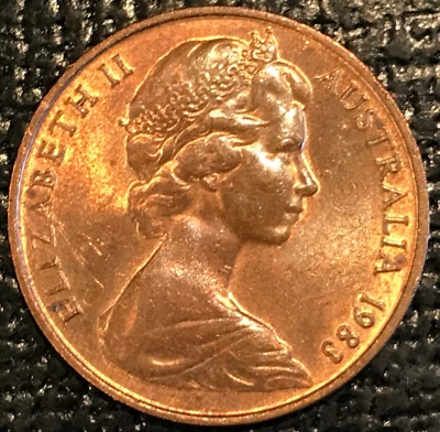 HIGH GRADE AU+ 1983 AUSTRALIA AUSTRALIAN -TWO CENTS FRILLED LIZARD COIN-MAR402 - Image 1 of 2