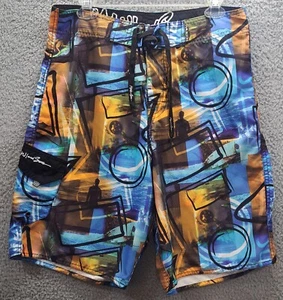 Maui And Sons Swim Trunks Board Shorts Mens Size 32 Waist Blue Ocean Graphic - Picture 1 of 5