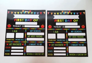 2 x Pack First and Last Day of School Sign 12" X 10" Double-Sided New - Picture 1 of 7