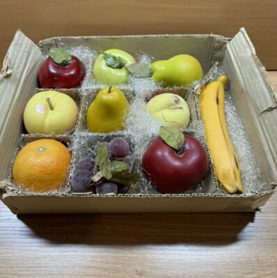 Lote de 10 piezas de frutas cerámicas vintage de aspecto realista hechas en Japón LEER Foto 1 de 4