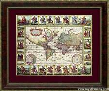 1584 World Map Cartography By Piscator Highest Quality Reproduction