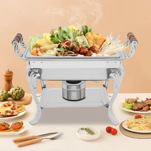 4L/4.23QT Stainless Steel Chafer Chafing Dishes Sets Catering Food Warmer - Picture 1 of 17