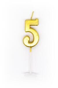 Gold 5 Number Candle Birthday Anniversary Party Cake Decorations Topper