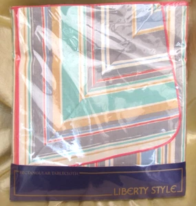 Liberty London Deckchair Stripes Rectangular Tablecloth Cotton 130cm x 220cm New - Picture 1 of 11
