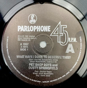 Pet Shop Boys Dusty Springfield What Have I Done To Deserve This Record 7” 45RPM - Picture 1 of 10