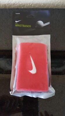 NIKE PREMIER DOUBLE-WIDE TENNIS WRISTBANDS RED WHITE - Image 1 of 4