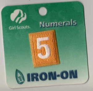 ~#5 Five~Yellow Daisy Girl Scouts Troop Number Numeral Badge Patch~NEW - Picture 1 of 1