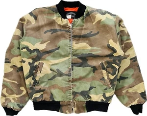 Giacca uomo zip vintage tutte le stagioni taglia S/M arancione fodera trapuntata - Foto 1 di 8