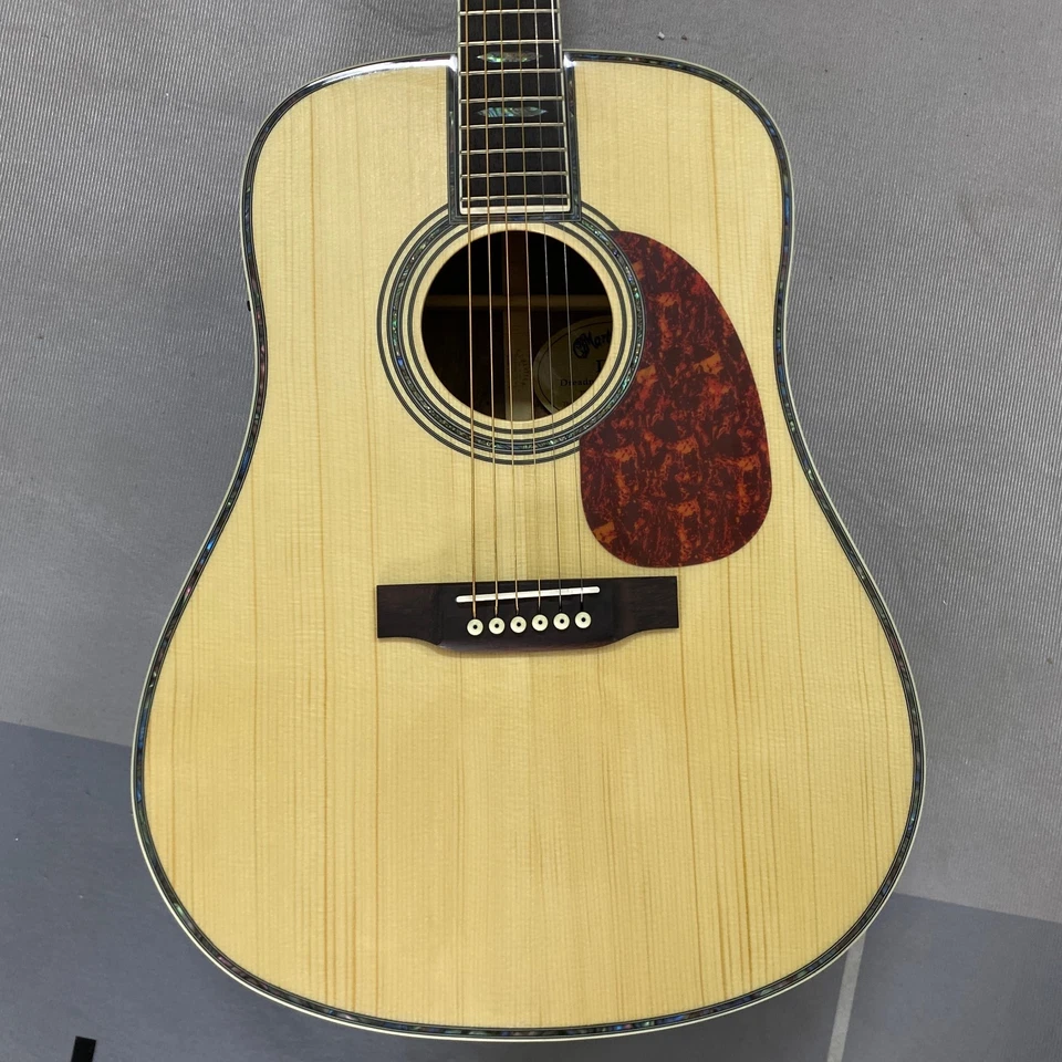 Заказная акустическая гитара D-45 верх из цельной ели со звукоснимателем быстрая доставка - Изображение 1 из 4
