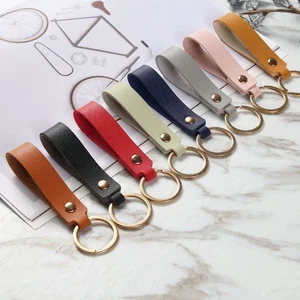 PU Leather Strap Keyring Keychain Faux Leather Car Key Holder Chain Ring Key Fob - Picture 1 of 19