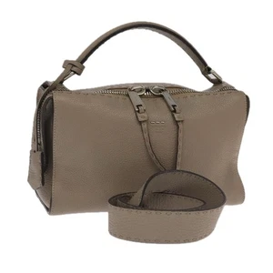 Fendi Lei Selleria Beige Leather Handbag Authentic - Picture 1 of 24