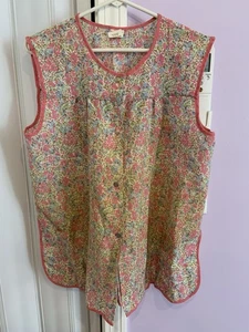 Vtg Apron Smock Style Artistic Creations Size L Floral Pattern - Picture 1 of 8