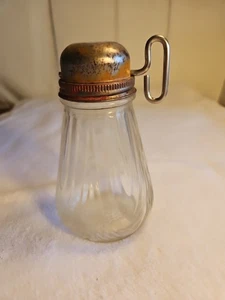 Vintage 30er Jahre Glas Nuss Gewürzmühle Zerkleinerer mit Metall Drehschlüssel Deckel - Bild 1 von 6