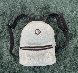 Versace Teddy Fleece Backpack Rucksack Blue - Picture 1 of 17