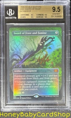 MTG Double Masters 2020 Sword of Feast and Famine BGS 9.5Q GEM MINT Pop. 1 of 1 - Image 1 of 4