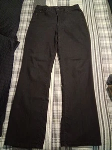 Pantalones de mezclilla Nine West para mujer talla 10 negro lavado oscuro corte bootcut 32 entrepierna excelente estado - Imagen 1 de 8