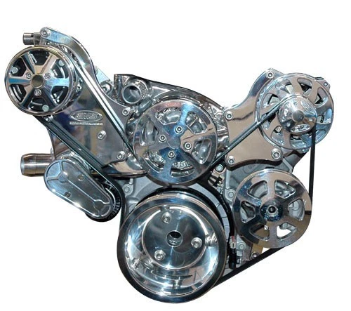 Eddie motorsports S Drive Pulley Kit LS1 LS3 motor W/AC With P/Steering Polished - Image 1 of 1