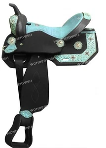 Juego de sillín de caballo de barril sintético con tachuelas cruzadas Western Cordura tamaños 10" - 18" - Imagen 1 de 1