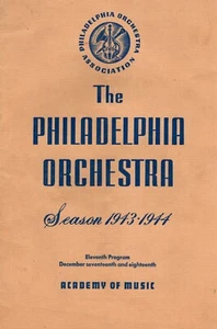 1943-44 Philadelphia Orchestra Spielplan, Marian Anderson Adv. - Bild 1 von 4