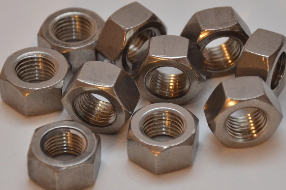 8x MIL spec Sechskant-Mutter, Feingewinde 7/16"-20 UNF, DIN 934, Edelstahl A2 - Bild 1 von 1