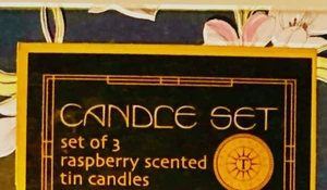 Retro Set 3 Raspberry Scented Floral Flowers Candles Cute Soy Gift Box Girl MCM - Picture 1 of 4