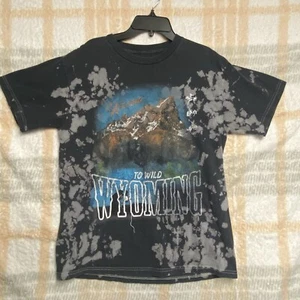 Nature T Shirt Mens Small Wyoming Mountains Faded Cowboy Grizzly Bears Retro 90s - Picture 1 of 6