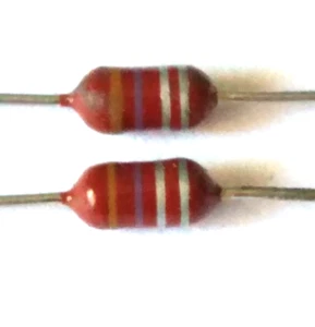 2 pcs 0.47uH (470 nH) Inductors, axial leads P/N: SPT0305-R47K-5 - Picture 1 of 1