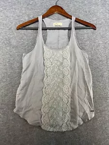 Hollister Women’s Small Tank Top Blouse Floral Sleeveless Racerback Embroidered - Picture 1 of 9