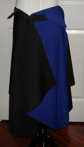 NWOT Women Issey Miyake 132 5. Asymmetrical Skirt Size 3 Black/Blue IL78-FG514 - Picture 1 of 15