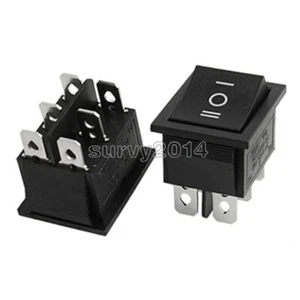 5PCS 6Pin DPDT ON-OFF-ON 3 Position Snap Boat Rocker Switch AC 6A/250V 10A/125V - Picture 1 of 4