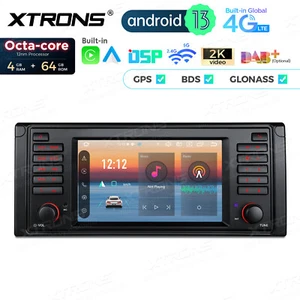 XTRONS Android 13 Octa-Core 4+64GB Car Stereo Radio GPS 4G For BMW 5 Series E39 - Picture 1 of 18