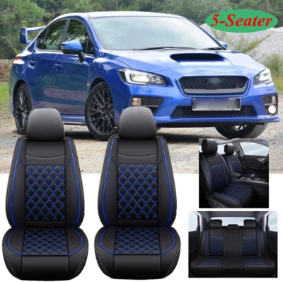 For Subaru WRX STI Car Seat Covers Front&Rear 5-Seater Full Set PU Leather - Image 1 of 4
